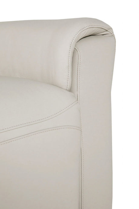 Stone Grey Leather Match 2 Seater Electric Reclining Sofa
