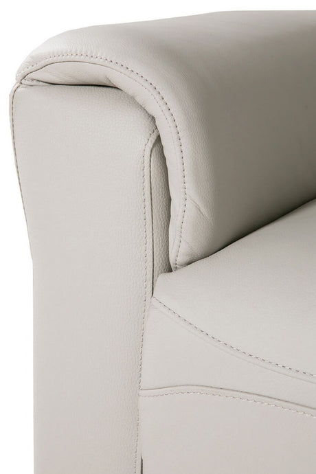 Stone Grey Leather Match 3 Seater Electric Reclining Sofa