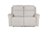 Stone Grey Leather Match 2 Seater Electric Reclining Sofa