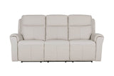 Stone Grey Leather Match 3 Seater Electric Reclining Sofa