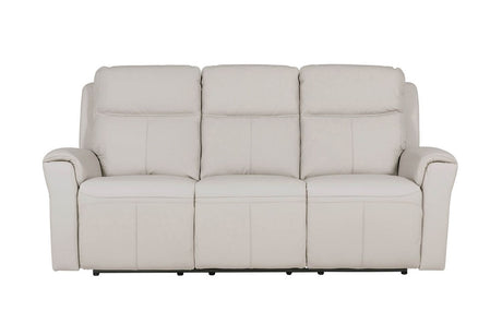 Stone Grey Leather Match 3 Seater Electric Reclining Sofa