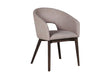 Latte Textured Fabric Dining Chair Dark Wood Legs