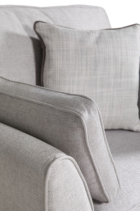 Light Grey Fabric 2 Seater Standard Back Sofa