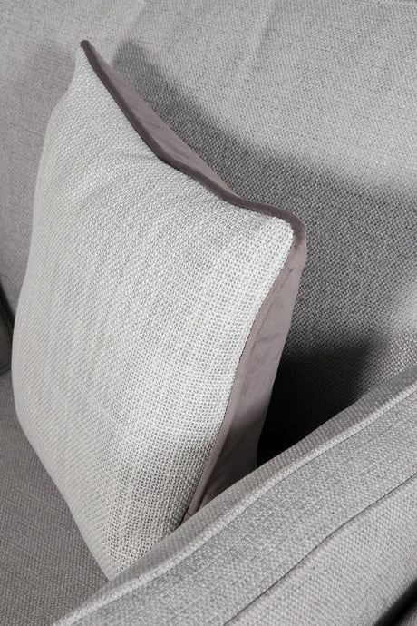 Light Grey Fabric Upholstered 3 Seater Sofa and Limed Oak Legs