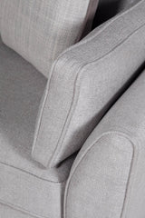 Light Grey Linen Fabric Upholstered Left Hand Facing Corner Sofa