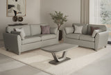 Light Grey Fabric Upholstered 3 Seater Sofa and Limed Oak Legs
