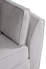 Light Grey Fabric Upholstered 3 Seater Sofa and Limed Oak Legs