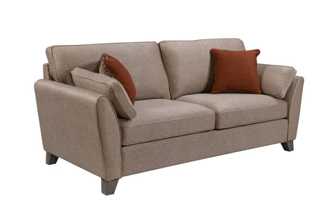 Biscuit Fabric 3 Seater Standard Back Sofa