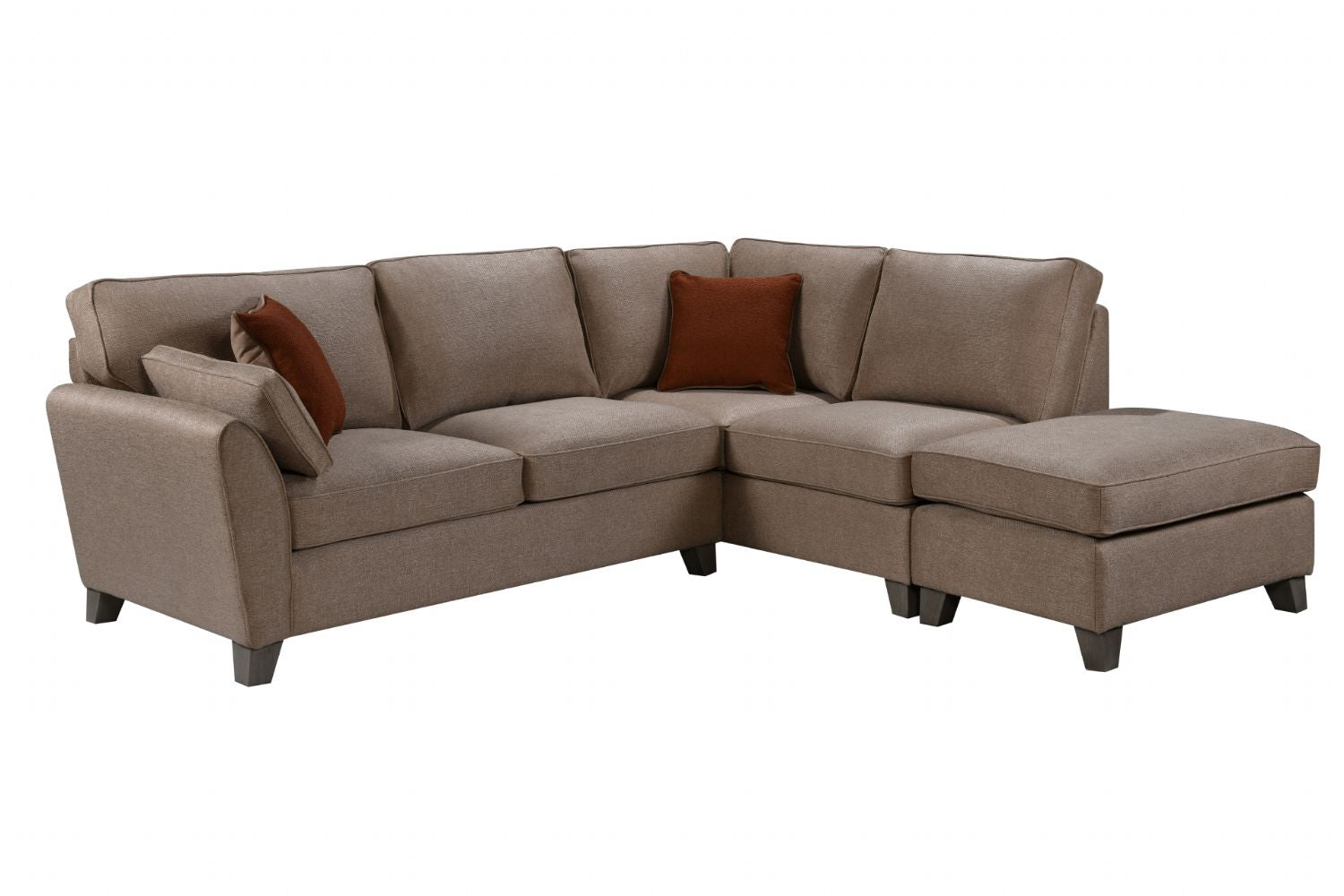 Biscuit Fabric RHF Corner Group Sofa L Shaped