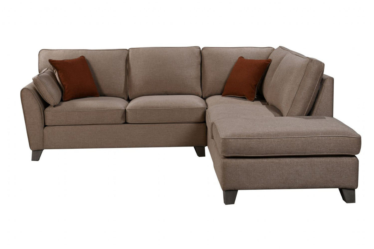 Biscuit Fabric RHF Corner Group Sofa L Shaped