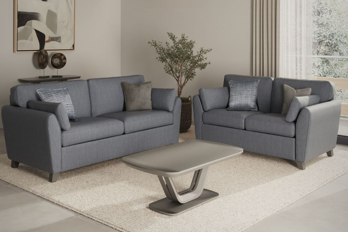 Blue Fabric 2 Seater Standard Back Sofa