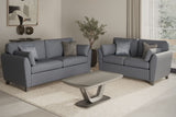 Blue Fabric 2 Seater Standard Back Sofa