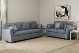 Blue Fabric 2 Seater Standard Back Sofa