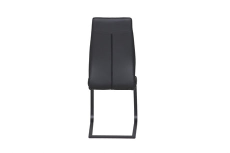 Black Faux Leather Upholstered Cantilever Dining Chair