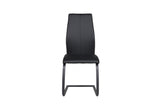 Black Faux Leather Upholstered Cantilever Dining Chair
