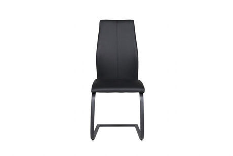 Black Faux Leather Upholstered Cantilever Dining Chair