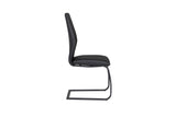 Black Faux Leather Upholstered Cantilever Dining Chair