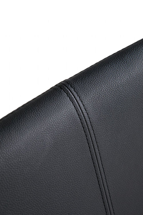 Black Leather Bar Stool Black Metal Cantilever Legs