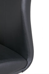 Black Faux Leather Upholstered Cantilever Dining Chair
