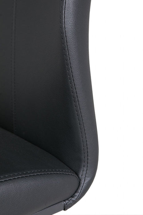 Black Leather Bar Stool Black Metal Cantilever Legs