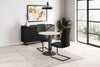 Black Faux Leather Upholstered Cantilever Dining Chair