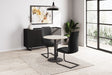 Black Faux Leather Upholstered Cantilever Dining Chair