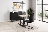 Black Faux Leather Upholstered Cantilever Dining Chair