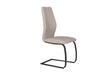 Taupe Faux Leather Upholstered Dining Chair with Black Cantilever Base