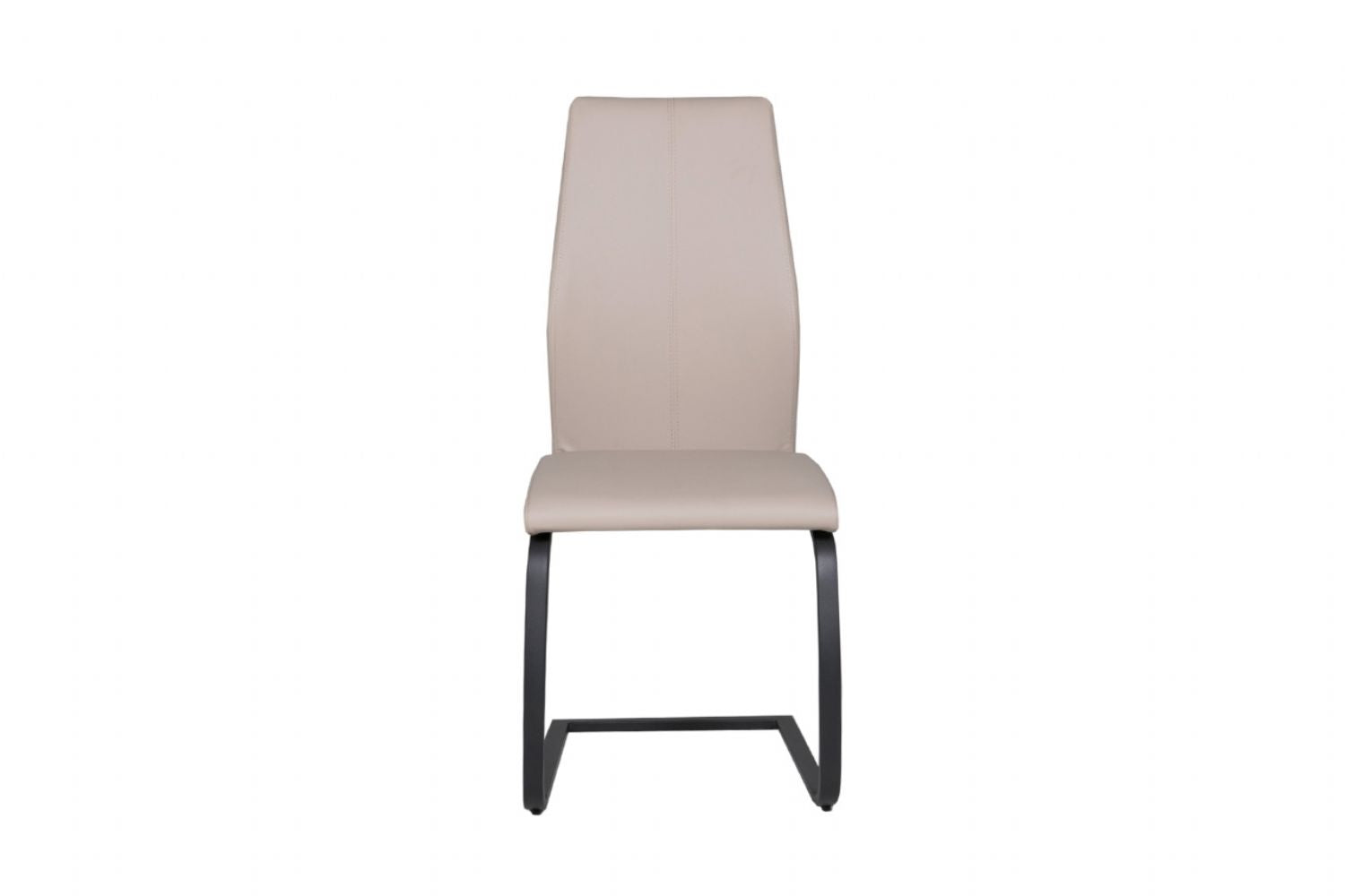 Taupe Faux Leather Upholstered Dining Chair Cantilever Base