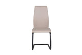 Taupe Faux Leather Upholstered Dining Chair with Black Cantilever Base
