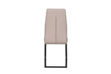 Taupe Faux Leather Upholstered Dining Chair with Black Cantilever Base