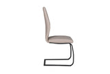 Taupe Faux Leather Upholstered Dining Chair with Black Cantilever Base