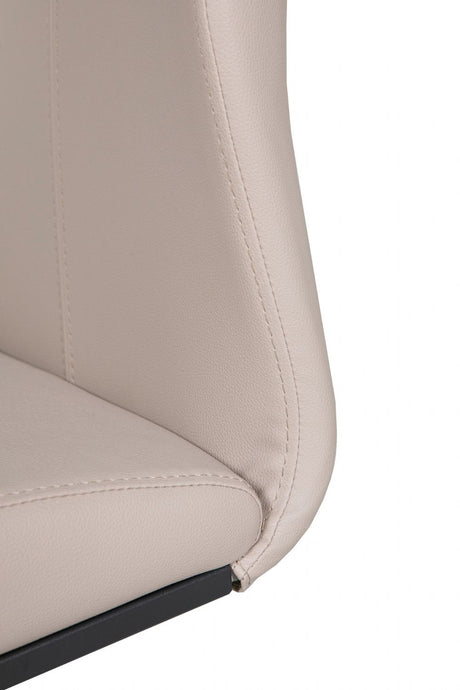 Taupe Faux Leather Upholstered Dining Chair Cantilever Base