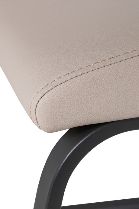 Taupe Faux Leather Upholstered Dining Chair Cantilever Base