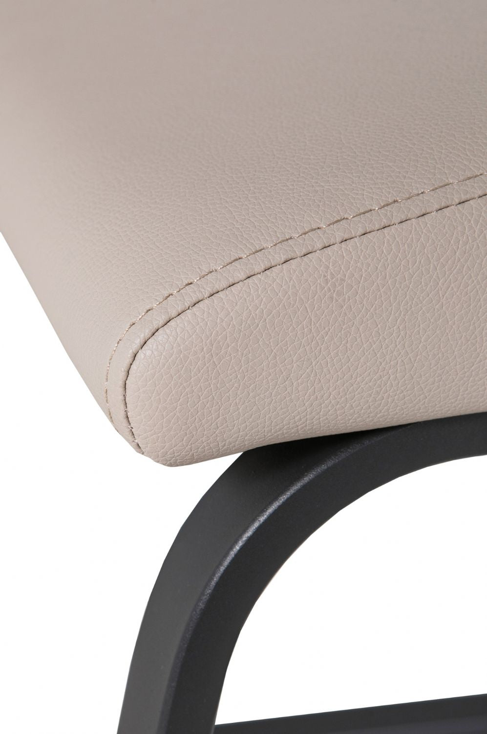 Taupe Faux Leather Counter Cantilever Kitchen Bar Stool