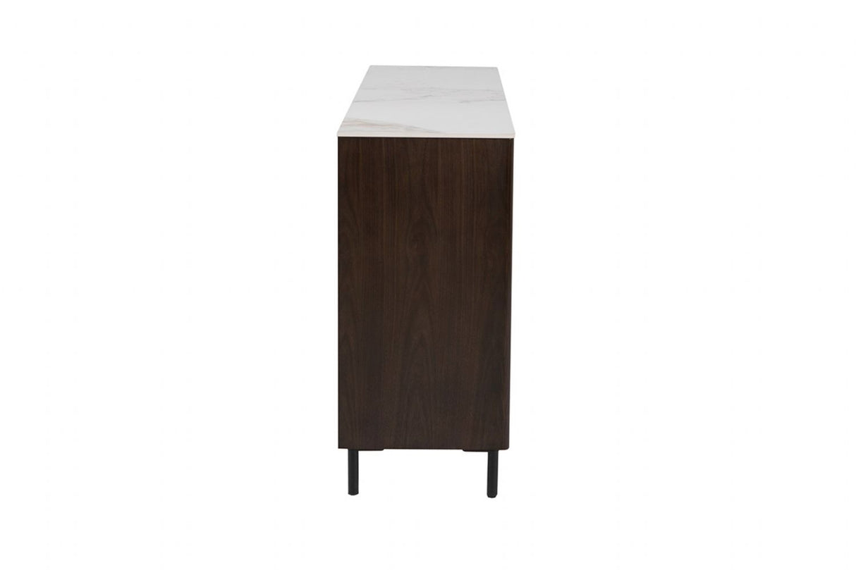 Brown Walnut Large 3 Door Sideboard with Sintered Stone Top