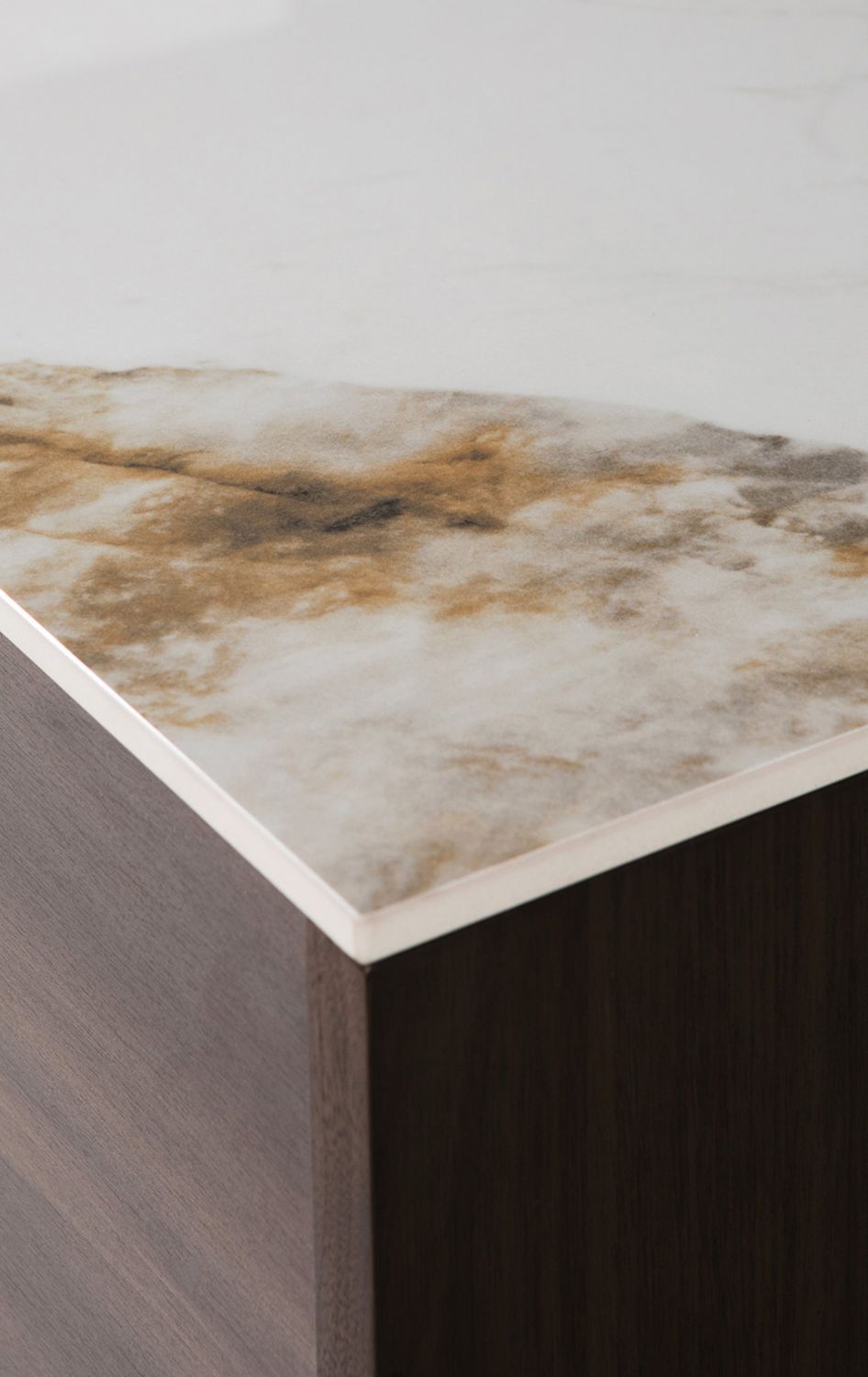 Brown Walnut Large 3 Door Sideboard with Sintered Stone Top