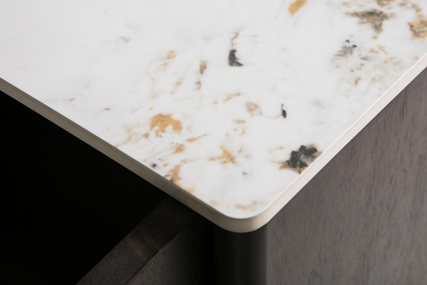 Brown Walnut Large 3 Door Sideboard with Sintered Stone Top