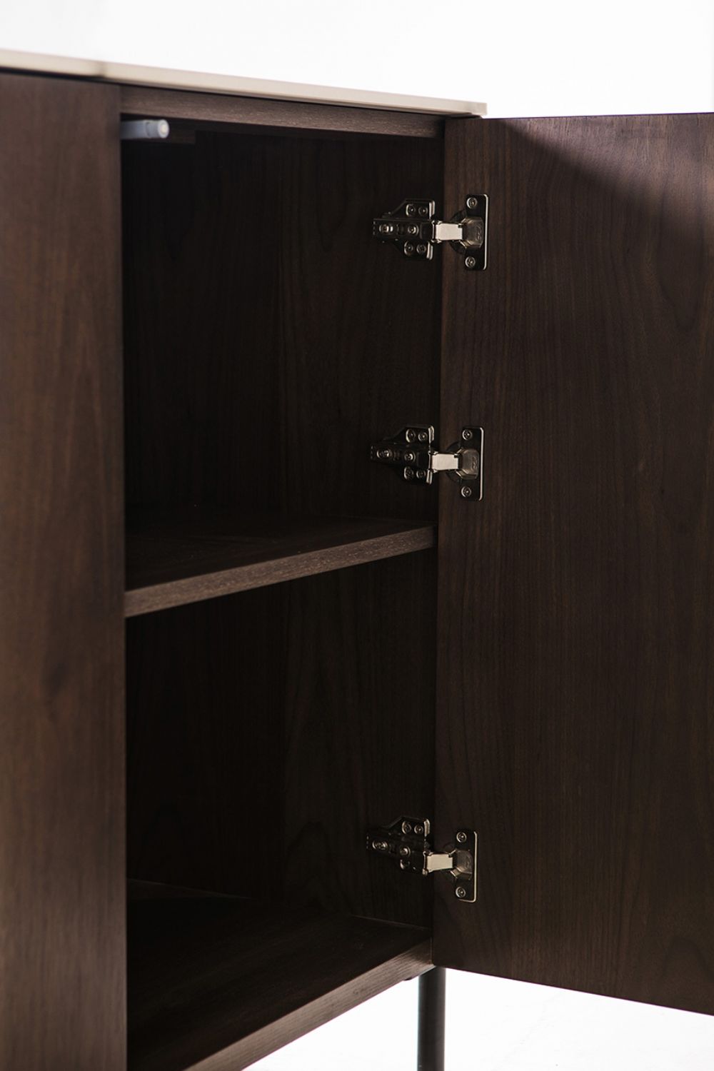 Brown Walnut Large 3 Door Sideboard with Sintered Stone Top