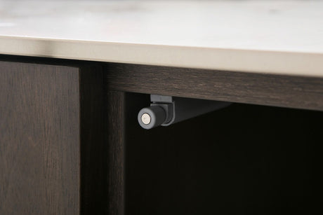 Brown Walnut Large 3 Door Sideboard with Sintered Stone Top