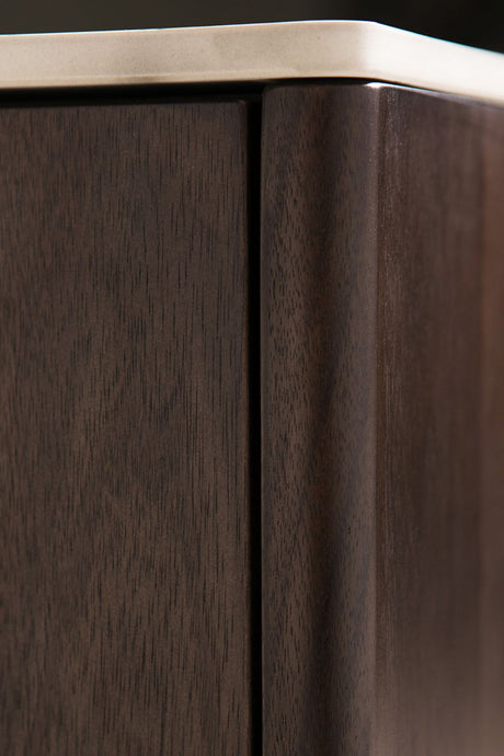 Brown Walnut Large 3 Door Sideboard with Sintered Stone Top