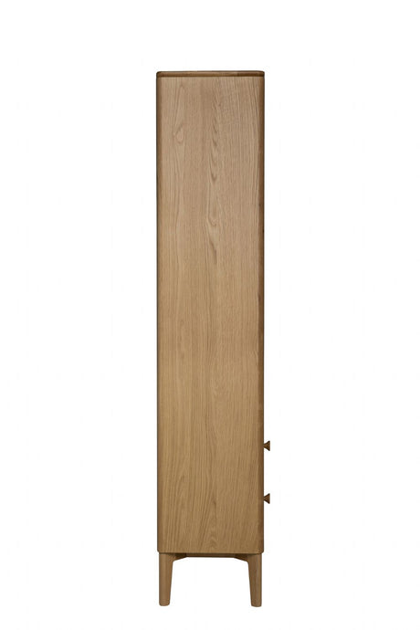 Modern Natural Oak 2 Drawer 3 Shelf Open Storage Unit