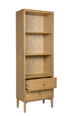 Modern Natural Oak 2 Drawer 3 Shelf Open Storage Unit