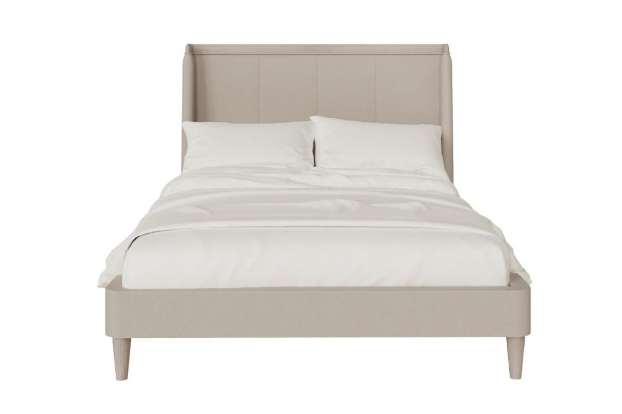 Cream Fabric 5ft King Size Bed Frame Curved Headboard