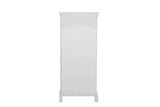 White Decorative Moulding Tall 5 Drawer Chest with Silver Handles