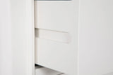 White Decorative Moulding Tall 5 Drawer Chest with Silver Handles