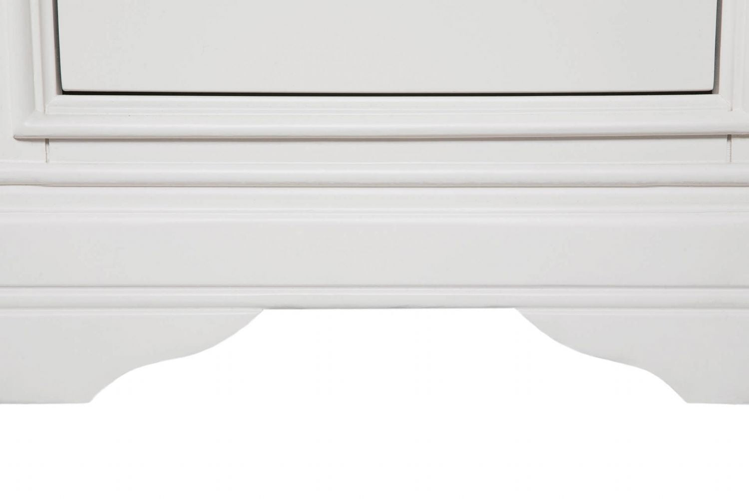 White Wooden 5 Drawer Tall Chest with Silver Handles