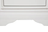 White Decorative Moulding Tall 5 Drawer Chest with Silver Handles