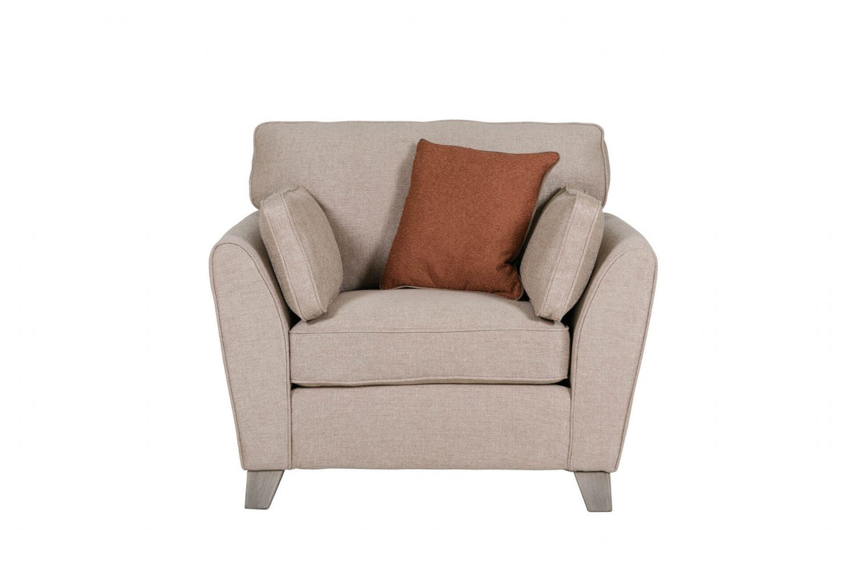 Biscuit Velvet Fabric Standard Back Occasional Armchair