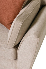 Biscuit Fabric 3 Seater Standard Back Sofa